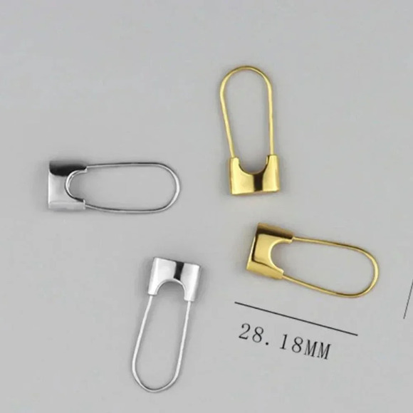 925 Sterling Silver Paperclip Lock Earrings - Picture 4 of 7